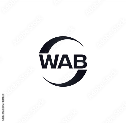 WAB set ,WAB logo. W A B design. White WAB letter. WAB, W A B letter logo design. Initial letter WAB letter logo set, linked circle uppercase monogram logo. W A B letter logo vector design.