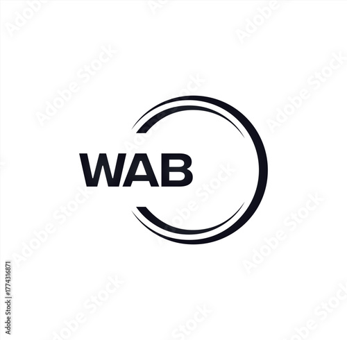 WAB set ,WAB logo. W A B design. White WAB letter. WAB, W A B letter logo design. Initial letter WAB letter logo set, linked circle uppercase monogram logo. W A B letter logo vector design.