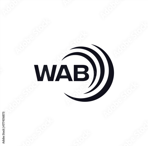 WAB set ,WAB logo. W A B design. White WAB letter. WAB, W A B letter logo design. Initial letter WAB letter logo set, linked circle uppercase monogram logo. W A B letter logo vector design.