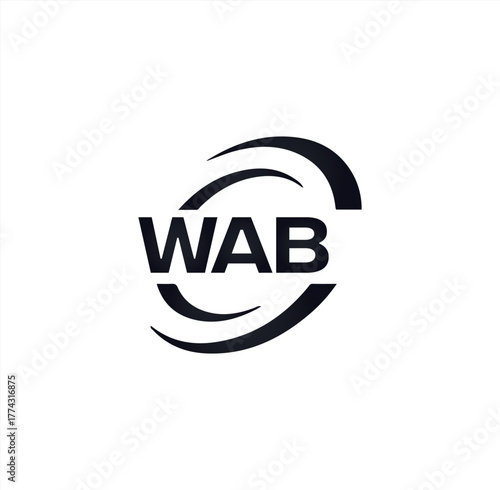 WAB set ,WAB logo. W A B design. White WAB letter. WAB, W A B letter logo design. Initial letter WAB letter logo set, linked circle uppercase monogram logo. W A B letter logo vector design.