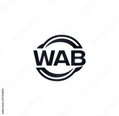 WAB set ,WAB logo. W A B design. White WAB letter. WAB, W A B letter logo design. Initial letter WAB letter logo set, linked circle uppercase monogram logo. W A B letter logo vector design.