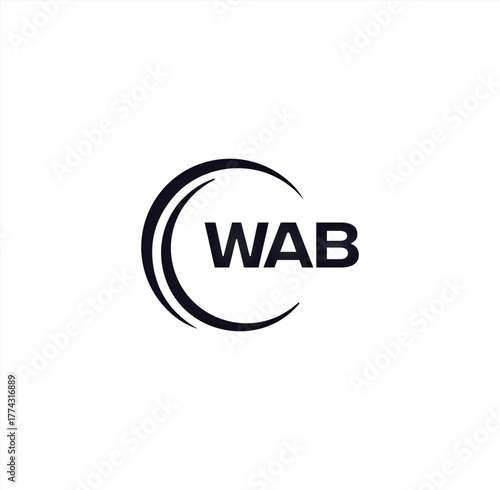 WAB set ,WAB logo. W A B design. White WAB letter. WAB, W A B letter logo design. Initial letter WAB letter logo set, linked circle uppercase monogram logo. W A B letter logo vector design.