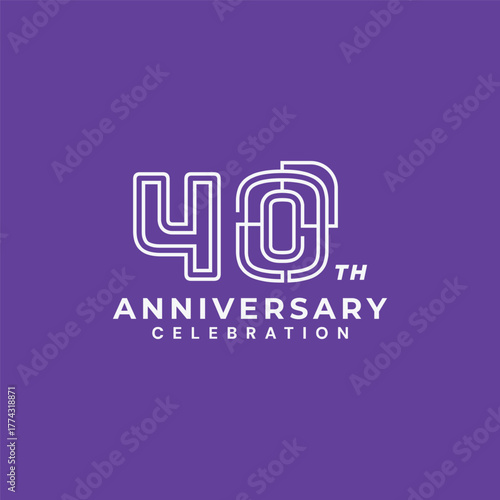 40 Th Anniversary Celebration Vector Template Design Illustration