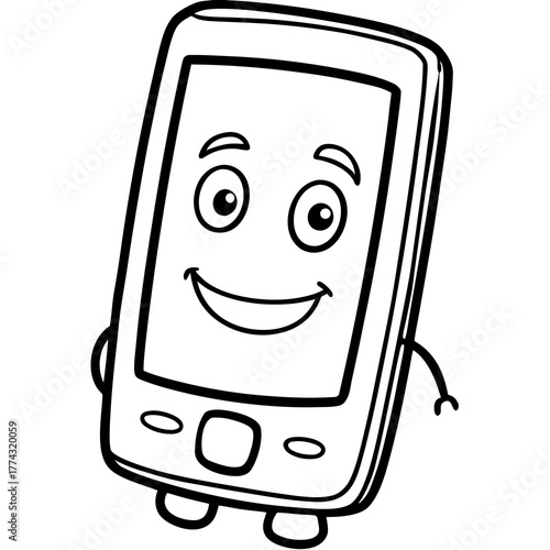 mobile phone cartoon