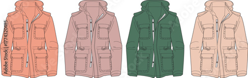 Diverse Collection of Stylish Jackets Array of Colors and Designs for Fashionable Wardrobe