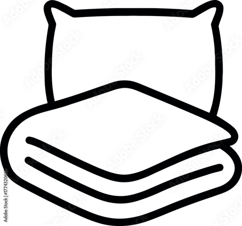 Cozy blanket and pillow doodle illustration for comfort and relaxation