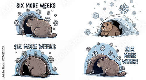 Groundhog predicting six more weeks of winter