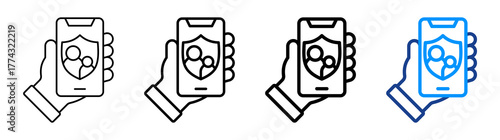Parental Control Icon Different Style Outline Collection Set
