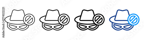 Anti Spy Icon Different Style Outline Collection Set