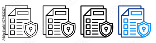 Data Privacy Icon Different Style Outline Collection Set