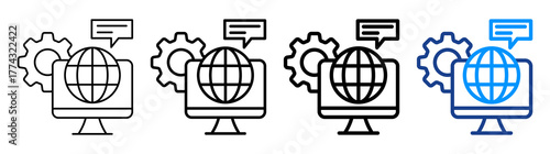 Dns Icon Different Style Outline Collection Set