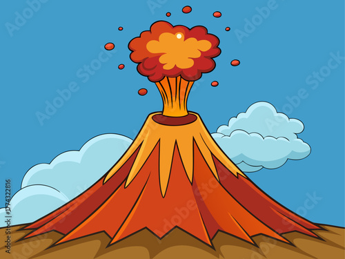 volcano eruption cartoon