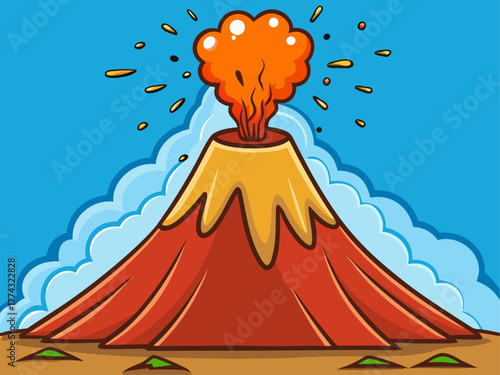 volcano eruption cartoon