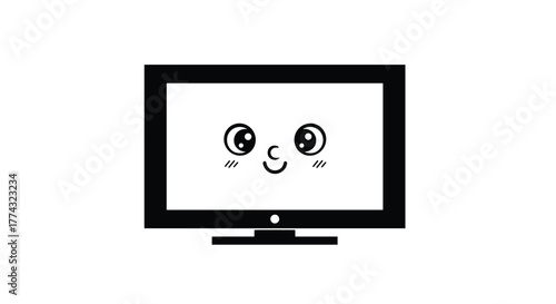 Charming television character with a happy face bringing joy and entertainment to any screen-based project or design, Generative AI.