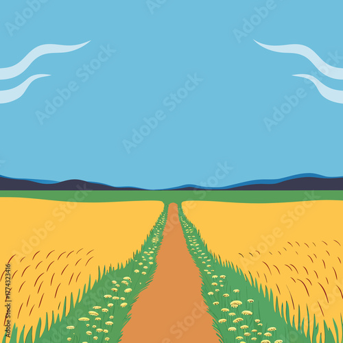 landscape with wheat field