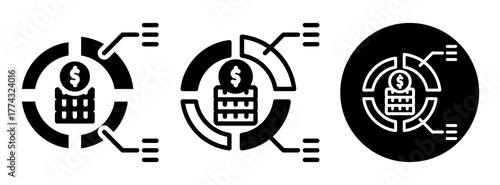 Asset Allocation Icon Collection Glyph & Mixed Style