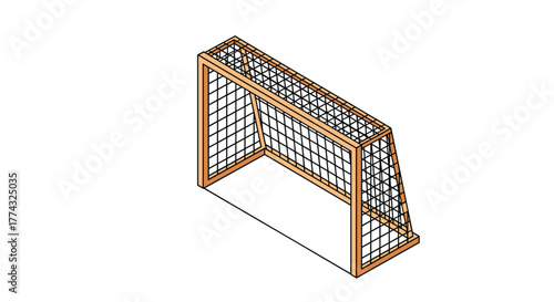 A vector illustration of a soccer goal with a net, ideal for sports, recreation, or educational designs.