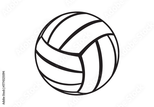 Volleyball ball flat icon for sports apps and websites