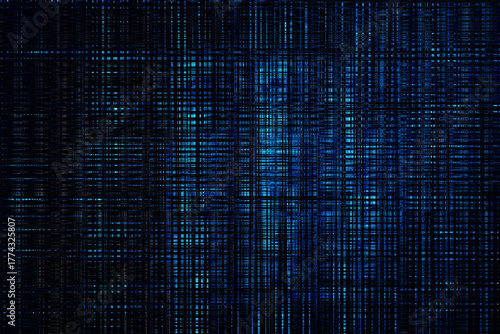 Abstract blue grid pattern with digital glitch effect