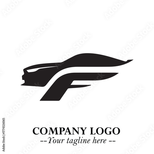 Car Running Fast Logo Symbol in Black on the White Background with Dynamic Speed Design