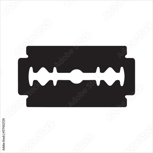 Double Edge Safety Razor Blade Silhouette Vector Icon