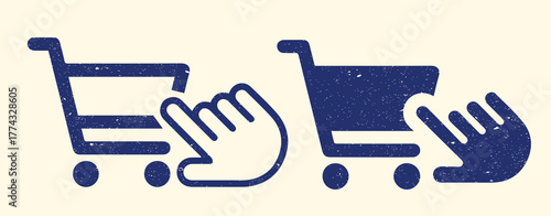 A shopping cart vector icon set featuring various market and e-commerce symbols. Includes di erent trolley, basket, and 
cart styles, perfect for online stores, retail branding, apps, and website 