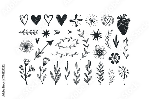 Hand Drawn Organic Elements Collection