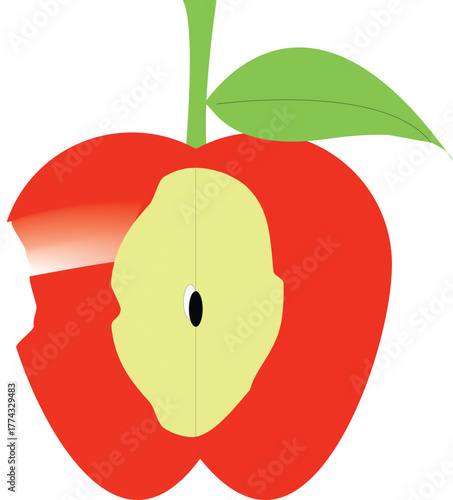 Illustration of celebrate national eat a red apple day with this vibrant illustration isolated on transparent background