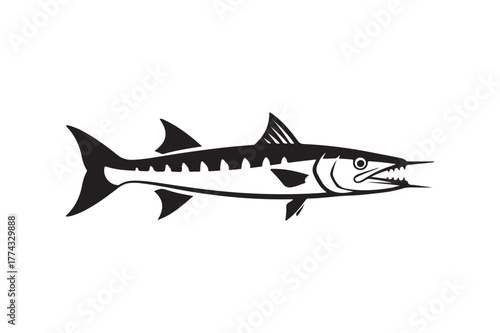 Fish silhouette vector illustration, Set of Fish silhouette vector 