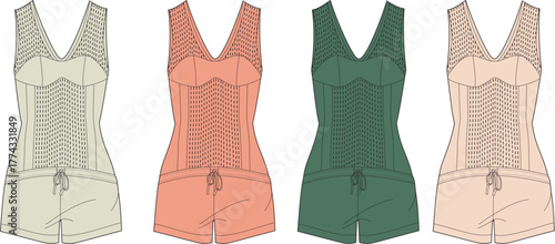 Collection of stylish women's rompers and playsuits in various colors, showcasing comfortable and versatile casual wear perfect for summer fashion and everyday comfort