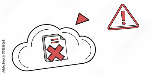 Cloud Data Error Illustration Depicting Data Loss and Information Security Issues