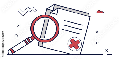 Document inspection concept illustration, document verification, vector design concept for business