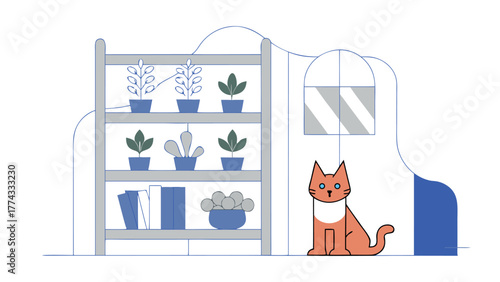 Playful orange tabby cat sitting and looking curious isolated on transparent background