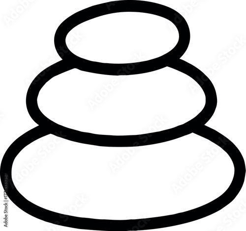 Clean line drawing illustration of stacked spa stones for wellness and relaxation