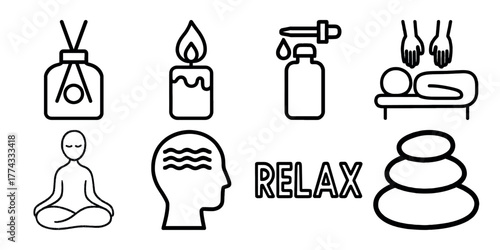Visual representation of wellness and relaxation concepts in graphic design