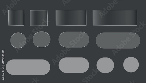 Abstract liquid glass effect with flowing iridescent colors and subtle highlights in different frame and style.