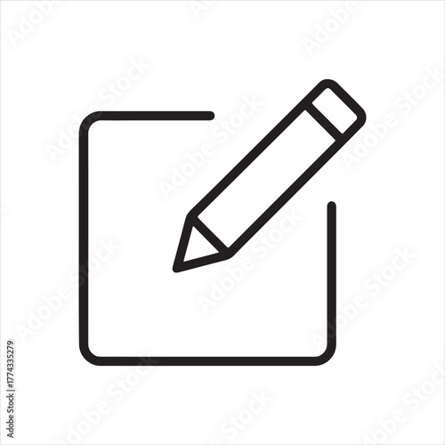 Simple graphic icon representing editing or modification isolated on transparent background
