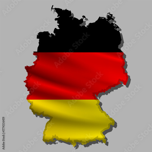 Vector flag Germany in the form of a map