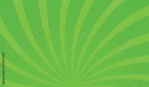 comic background whit dot halftone and sunburst rays Abstract green light color background. curved line. digital background. curves of color and shape. Dynamic shape composition. Vector illustration