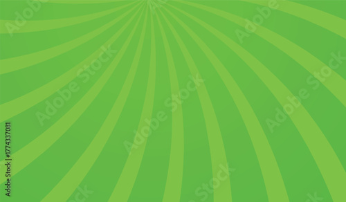 comic background whit dot halftone and sunburst rays Abstract green light color background. curved line. digital background. curves of color and shape. Dynamic shape composition. Vector illustration