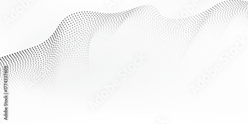 Flowing dots particles nice wave pattern halftone black gradient white background. simple dot modern vintage nice art good transparant old pattern