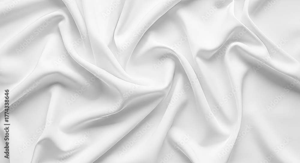 Obraz premium Elegant White Draped Fabric Texture Background
