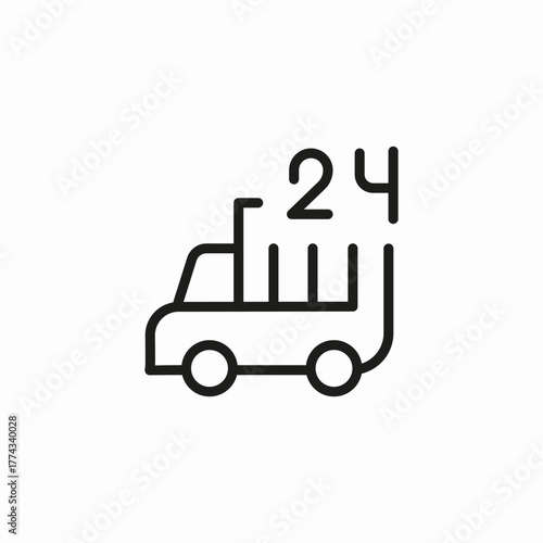 24 hour delivery icon sign vector
