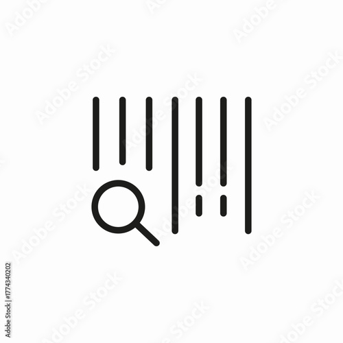 barcode magnifier search icon sign vector