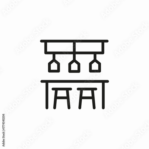bar stools glasses icon sign vector