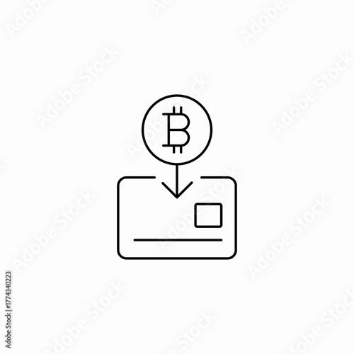 bitcoin card payment transfer icon sign vector