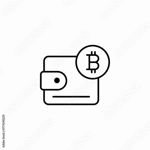 bitcoin crypto wallet icon sign vector