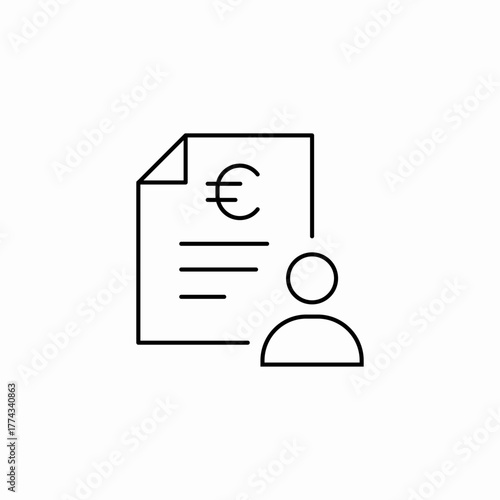 euro personal finance document icon sign vector