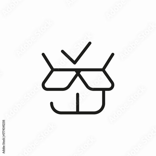 open box checked icon sign vector