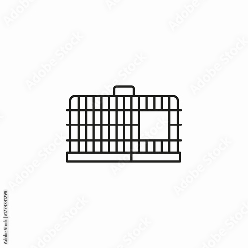 pet animal crate icon sign vector